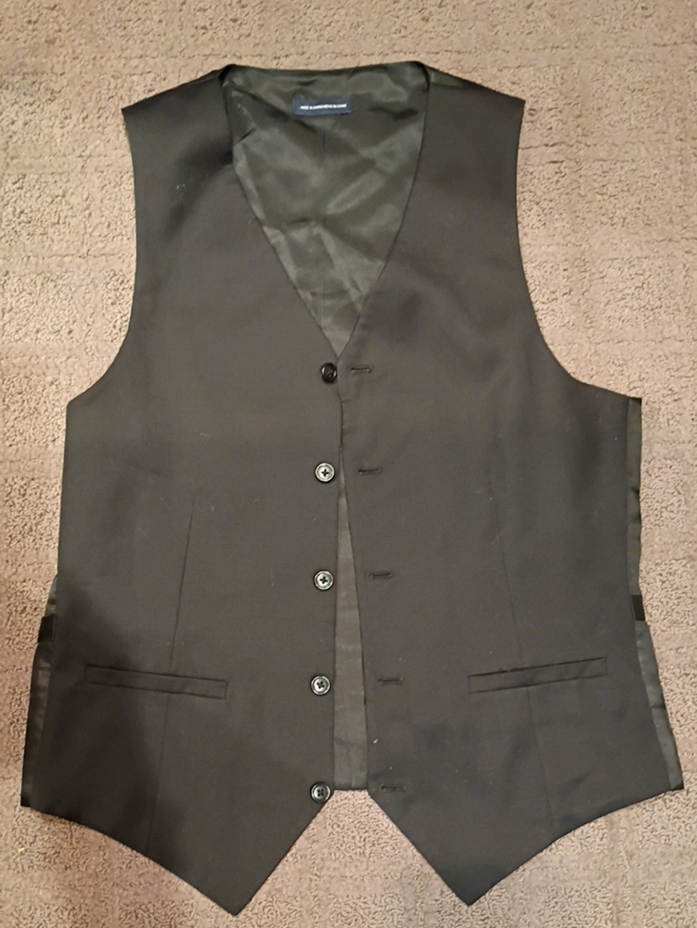 Stafford Black Men's Dress Vest - Classic Five-Button Waistcoat